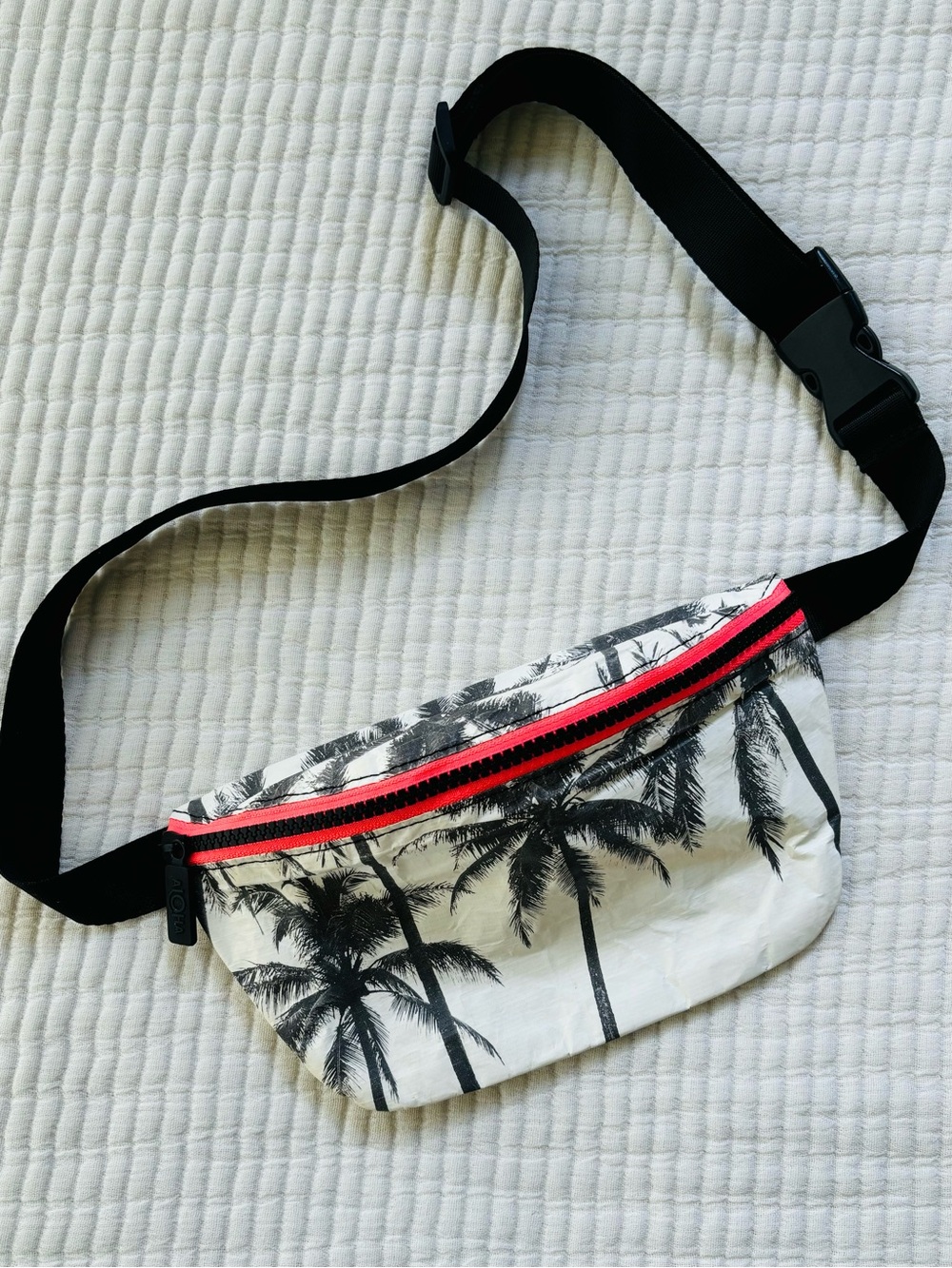 ALOHA Collection x Samudra Kalapana Mini Hip Pack Palms Print Black and White